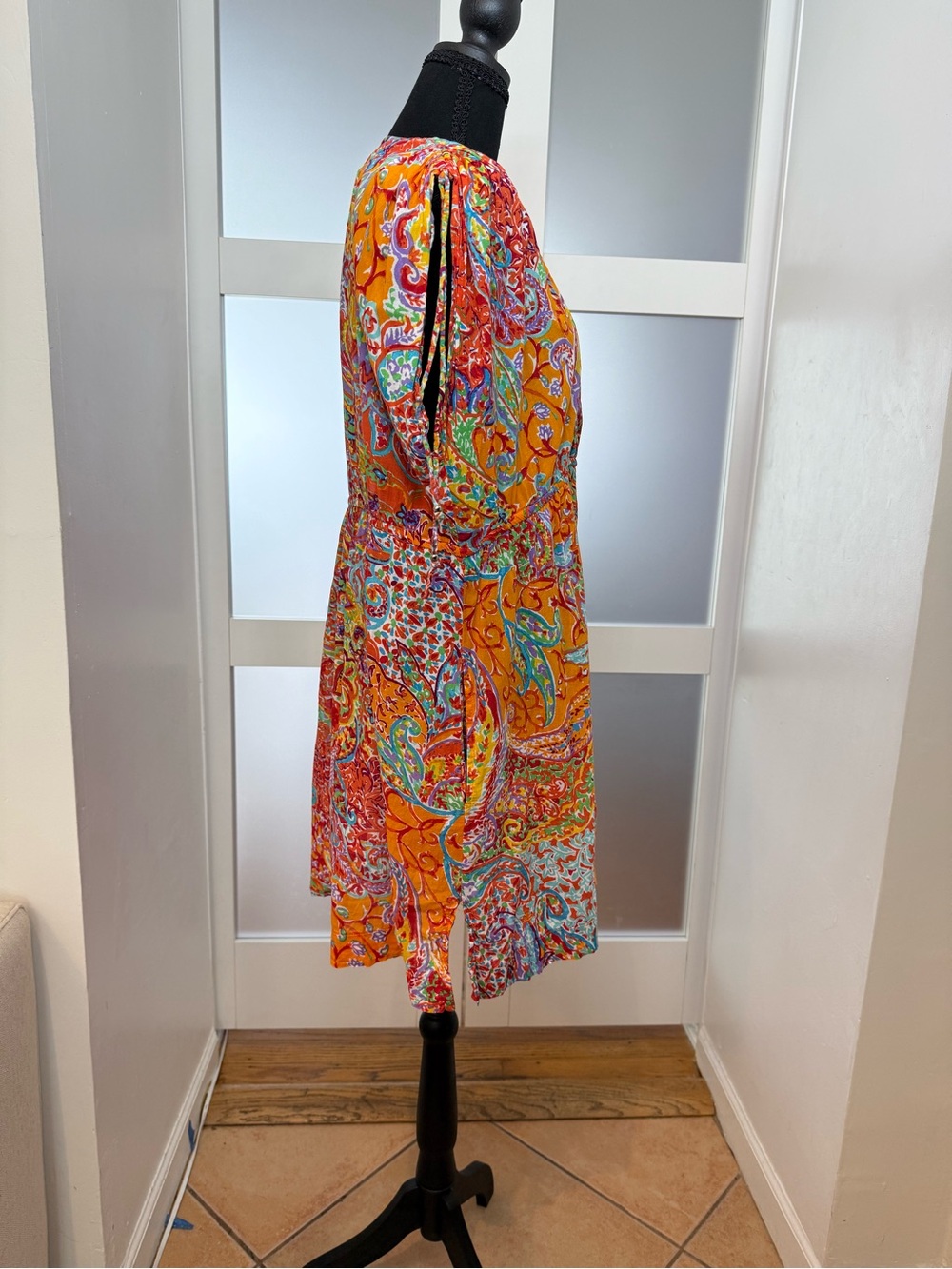 Lauren by Ralph Lauren Orange Boho Multicolor Paisley Swim Cover-Up, XL - Picture 5 of 11